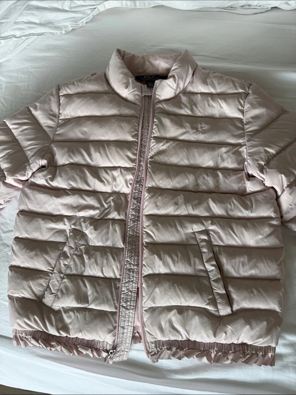 Ralph Lauren Light Pink Quilted Puffer Jacket for Kids